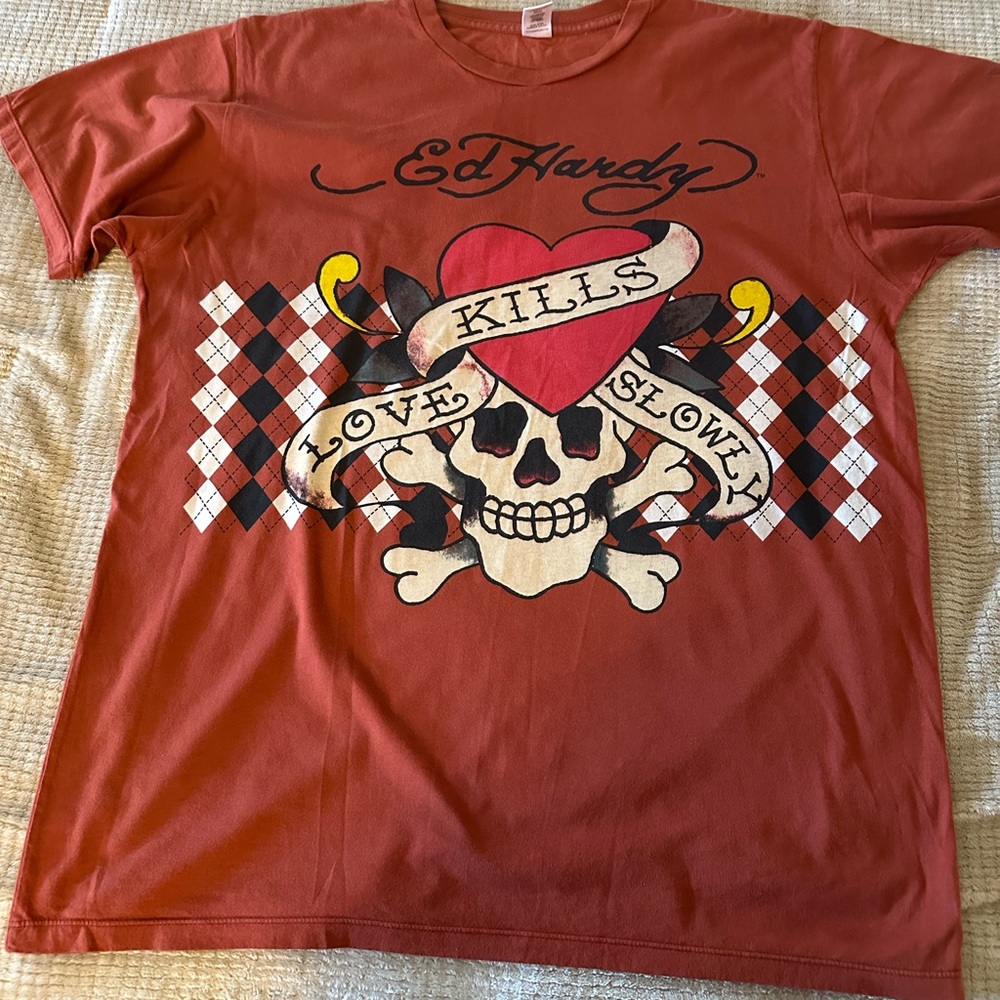 Ed Hardy Red Graphic Tee - Short Sleeve